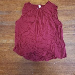 Sleeveless Maroon Blouse